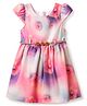 Enfance Core Cotton Woven Cap Sleeves Flower Printed Dress Peach 6-12 Months