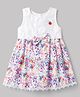 Enfance Core Cotton Woven Sleeveless Floral Embellished Frock With Bow Applique - Red