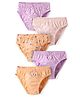 Honeyhap Premium Cotton Knit Panties With Bio Finish & Butterfly Print Pack of 5 - Tropical Peach Bright White & Orchid Bouque