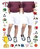NUSYL Cotton Blend Knit Pack Of 2 Solid Shorts - White