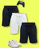 NUSYL Cotton Blend Knit Pack Of 3 Solid Shorts - Black & White