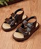 Tiny Bugs Abstract Designed Velcro Closure Sandals - Brown