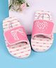 Babyoye Velcro Closure Sliders With Bow Print - Pink
