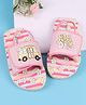 Babyoye Velcro Closure Sliders With Floral Print - Pink
