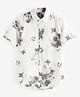 tior Woven Half Sleeves Floral Printed Shirt - White