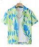 tior Woven Half Sleeves Textured Tie Dye Shirt - Green