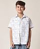 Tior Half Sleeves Geometric Printed Shirt - White