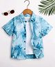 Tior Woven Half Sleeves Tie Dye Printed Shirt - Sky Blue