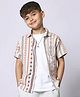 Tior Woven Half Sleeves Tribal Motifs Printed Shirt - Cream
