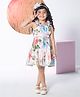 Peppermint Woven Sleeveless Floral Printed Dress With Headband - Pink
