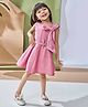 Peppermint Woven Sleeveless Stone Embellished Bow Applique Detailed Dress - Pink