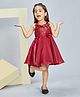 Peppermint Woven Sleeveless Sequins Embellished Floral Applique Detailed Dress - Maroon