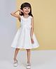 Peppermint Woven Sleeveless Sequins Embellished Floral Applique Detailed Dress - White