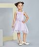 Peppermint Woven Sleeveless Floral Applique Detailed Dress With Belt - Purple