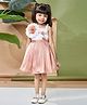 Peppermint Woven Sleeveless Floral Applique Detailed Dress - Peach