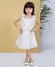 Peppermint Net Woven Sleeveless Floral Embroidered & Applique Detailed Dress - Cream