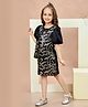 Peppermint Knitted Knit Half Puffed Sleeves Sequins Embellished Dress With Purse - Black