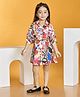 Peppermint Woven Three Fourth Sleeves Floral Printed Dress - Multi Colour