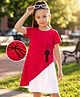 Hola Bonita Knit One Piece Dresses/Frocks Half Sleeves Knee Length Solid Red 5-6 Years