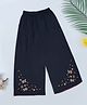 Akkriti by Pantaloons Cotton Floral Embroidered Palazzo - Navy Blue