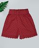 Akkriti by Pantaloons Cotton Woven Floral Schiffli Embroidered Shorts - Red