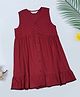 Akkriti by Pantaloons Cotton Woven Sleeveless Schiffli Embroidered Dress - Red