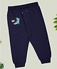 Pantaloons Baby Cotton Knit Dog Printed Jogger Style Pants - Navy Blue