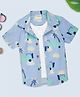 Pantaloons Baby Cotton Half Sleeves Tropical Theme Printed Shirt With Attached Tee - Blue