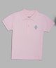Pantaloons Baby Cotton Knit Half Sleeves Sun Printed Polo Tee - Pink