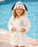 Mi Arcus 100% Cotton Knit Peanuts Featuring Full Sleeves Snoopy Applique Detailed Bathrobe - Cream