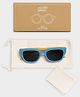 Mi Arcus Colour Blocked UV Protected Polarized Square Sunglasses - Blue & Orange