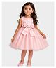 Mi Arcus Woven Sleeveless Bow Applique Detailed Dress - Peach