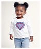 Mi Arcus Knit Full Sleeves Heart Applique Detailed Tee - White