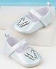 Mi Arcus Butterfly Applique Detailed Velcro Closure Ballerinas - Silver
