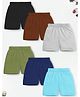 Trampoline Cotton Blend Knit Pack Of 6 Solid Shorts - Multi Colour