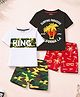 Trampoline Cotton Blend Knit Pack Of 2 Half Sleeves Surfing Paradise & King Text Printed Tee & Shorts Set - Multi Colour