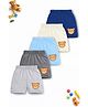 Trampoline Cotton Blend Knit Pack Of 5 Teddy Printed Shorts - Multi Colour