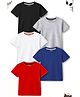 Trampoline Cotton Blend Knit Pack Of 5 Half Sleeves Solid Tees - Multi Colour