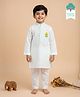 Keebee Organics Organic Cotton Woven Full Sleeves Floral Embroidered Kurta & Pant Set - White