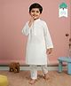 Keebee Organics Organic Cotton Woven Full Sleeves Solid  Kurta & Pant Set  - White
