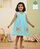 Keebee Organics Organic Cotton Woven Sleeveless Floral Embroidered Dress - Turquoise