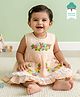 Keebee Organics Organic Cotton Sleeveless Floral  Embroidered Dress - Peach