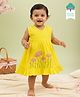 Keebee Organics Cotton Woven Sleeveless Floral Embroidered Dress - Yellow