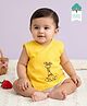 Keebee Organics Organic Cotton Woven Sleeveless Giraffe Embroidered Jhabla - Yellow