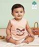 Keebee Organics Organic Cotton Woven Sleeveless Horse  Embroidered Jhabla - Peach