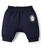 Ollypop Sinker Knit Full Length Diaper Leggings With Patch - Navy Blue