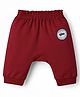 Ollypop Sinker Knit Full Length Diaper Leggings With Patch - Red