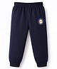 Ollypop Sinker Knit Full Length Lounge Pant with Penguin Patch - Navy Blue
