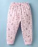 Ollypop Sinker Knit Full Length Animal Printed Lounge Pant - Pink