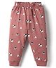Ollypop Sinker Knit Full Length Animal Printed Lounge Pant - Rose Gold
